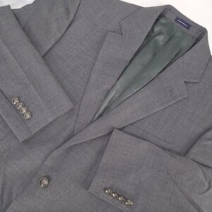 Stafford Mens 42R 100% Wool‎ Gray Crosshatch Sport Coat Blazer Jacket Corpcore